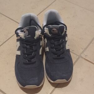 New Balance Men's Navy and White Sneakers